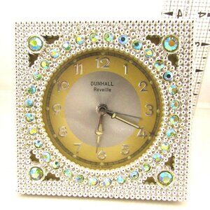 VTG Dunhall Reveille Wind Up Vanity Desk Alarm Clock Rhinestones Bling sparkle